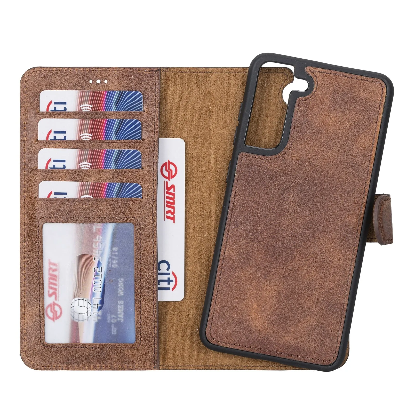 Samsung Galaxy S21FE Magnetic Detachable Leather Wallet Case