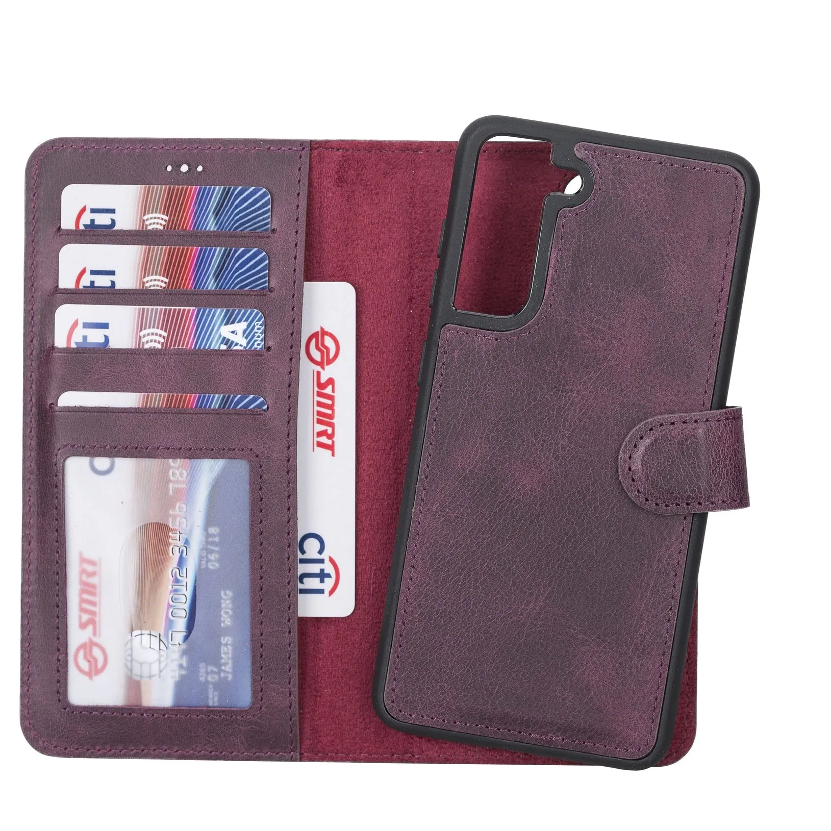 Samsung Galaxy S21FE Magnetic Detachable Leather Wallet Case