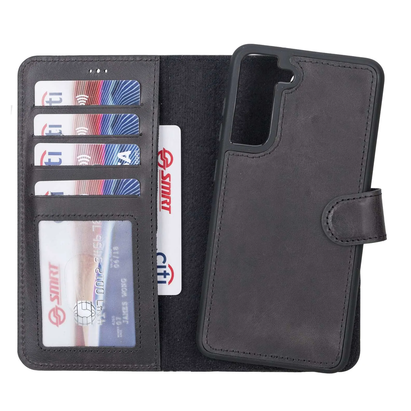 Samsung Galaxy S21FE Magnetic Detachable Leather Wallet Case
