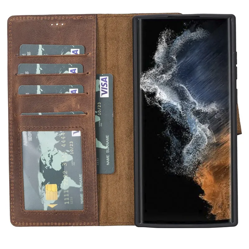 Samsung Galaxy S22 Ultra Magnetic Detachable Leather Wallet Case