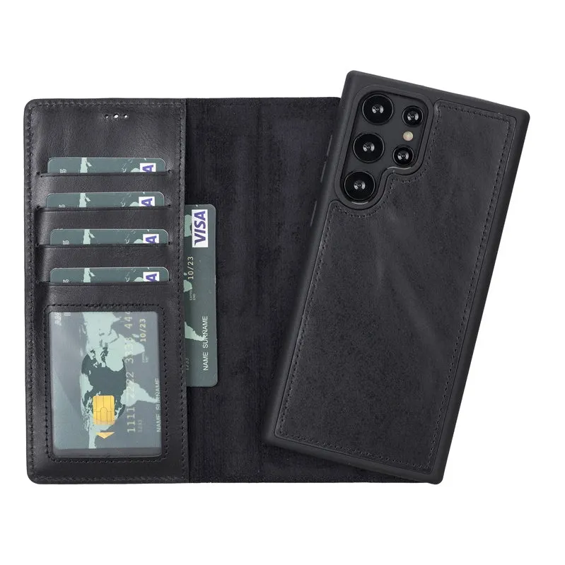 Samsung Galaxy S22 Ultra Magnetic Detachable Leather Wallet Case