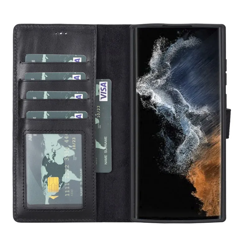 Samsung Galaxy S22 Ultra Magnetic Detachable Leather Wallet Case