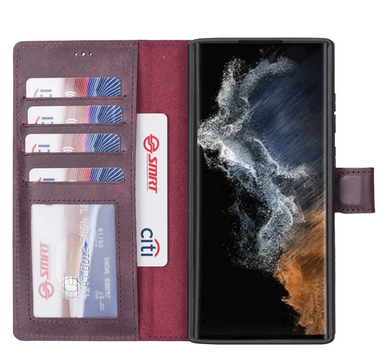 Samsung Galaxy S22 Ultra Magnetic Detachable Leather Wallet Case
