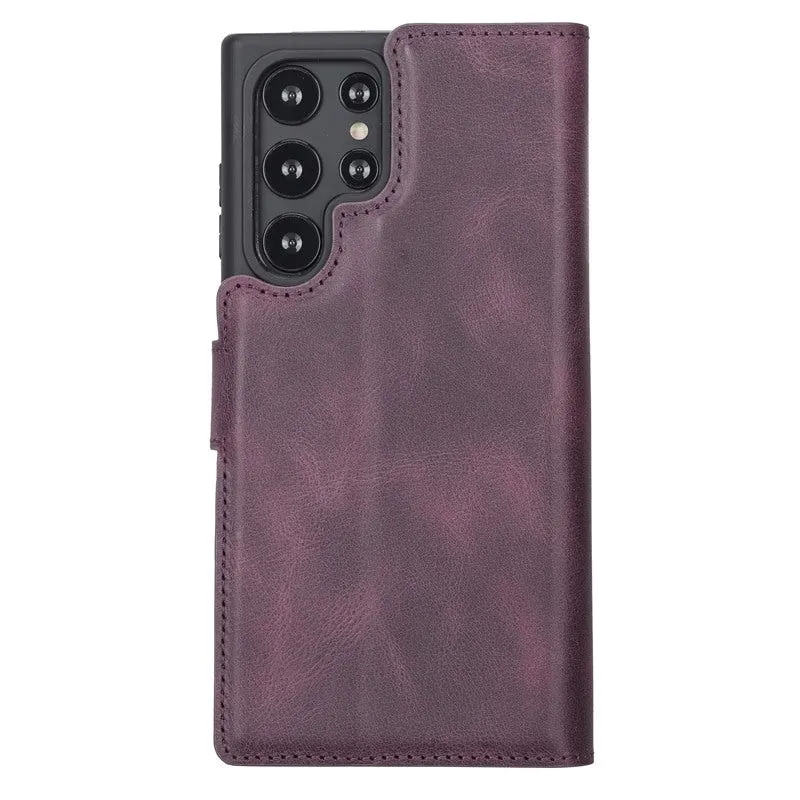 Samsung Galaxy S22 Ultra Magnetic Detachable Leather Wallet Case