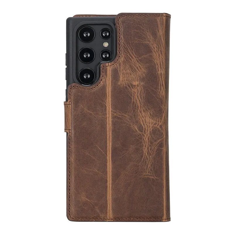 Samsung Galaxy S22 Ultra Magnetic Detachable Leather Wallet Case