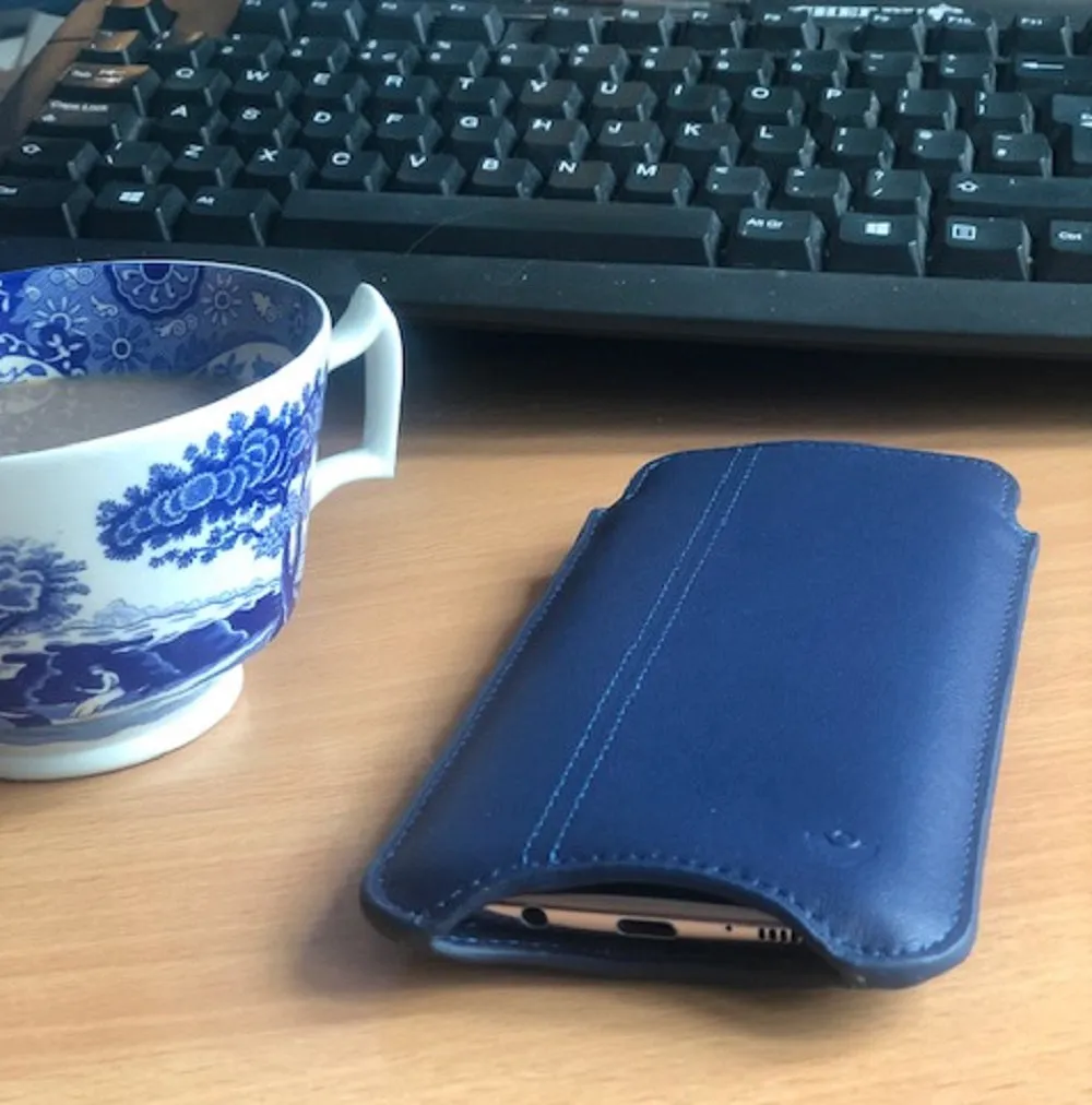 Samsung Galaxy S9 | S8 Wallet Case - Blue Leather NueVue Sanitizing and Screen Cleaning Case
