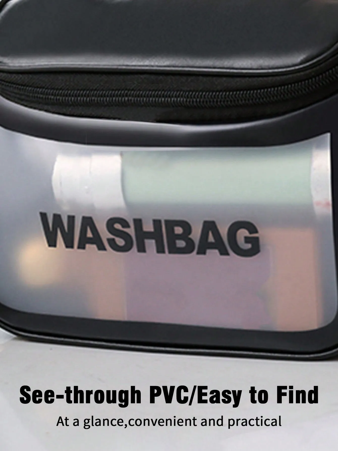 SHEIN 1pc Letter Graphic Clear Makeup Bag