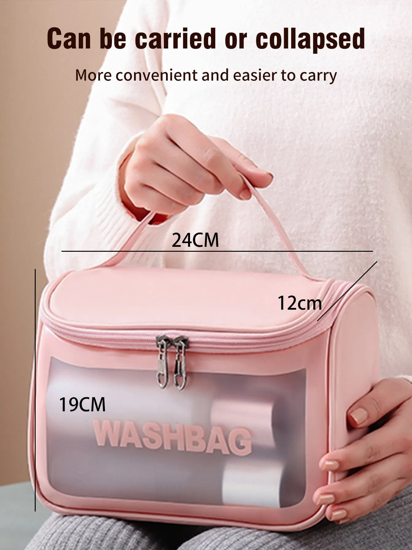 SHEIN 1pc Letter Graphic Clear Makeup Bag