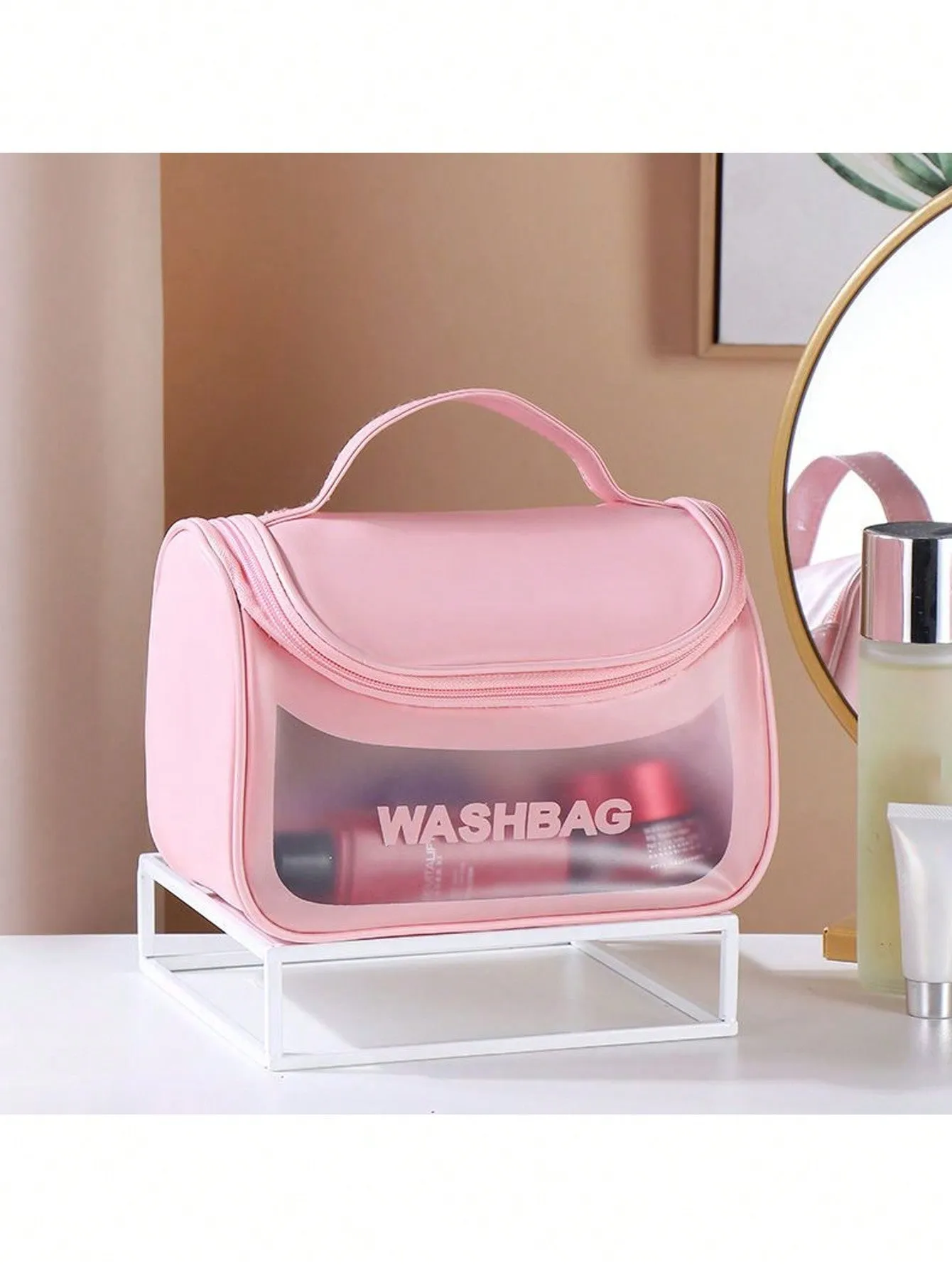 SHEIN 1pc Letter Graphic Clear Makeup Bag