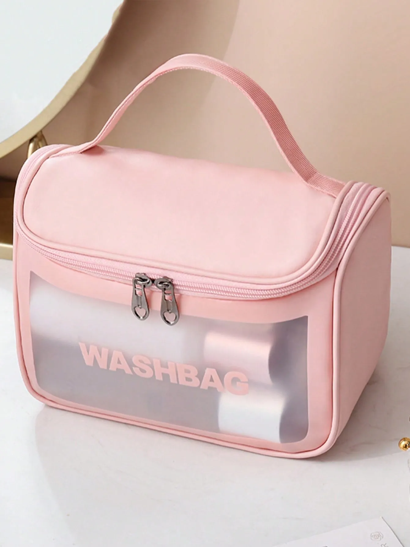 SHEIN 1pc Letter Graphic Clear Makeup Bag