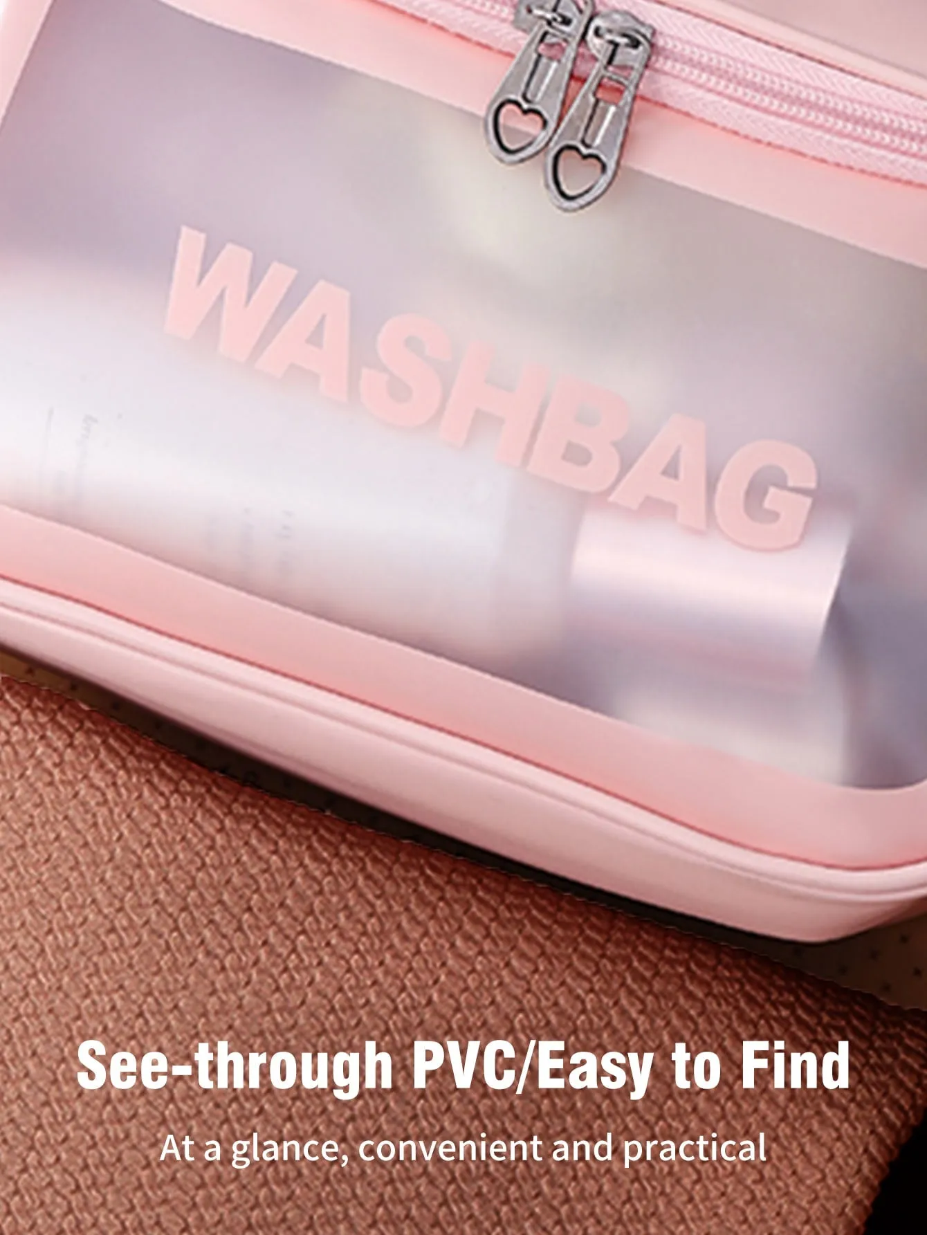 SHEIN 1pc Letter Graphic Clear Makeup Bag