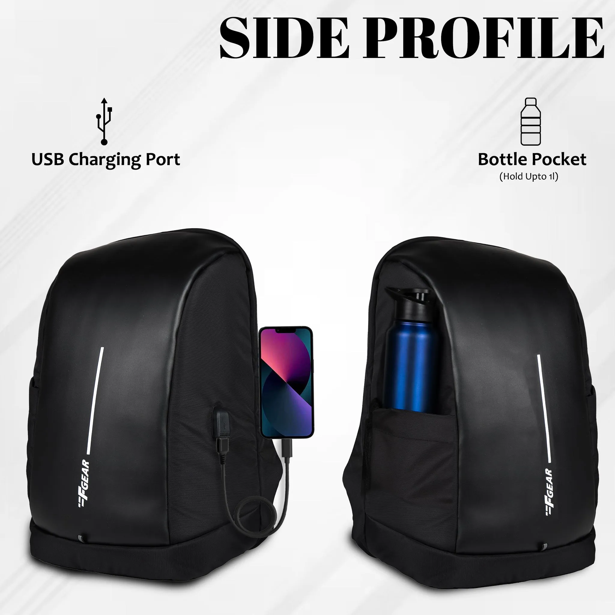 Siroco 23L Black Anti theft Laptop Backpack