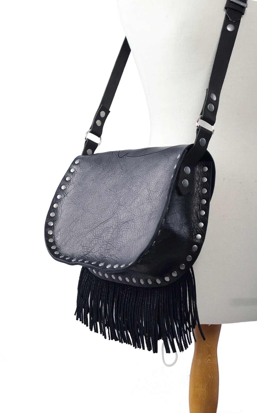 Skull cross body with fringe - Extra Large.