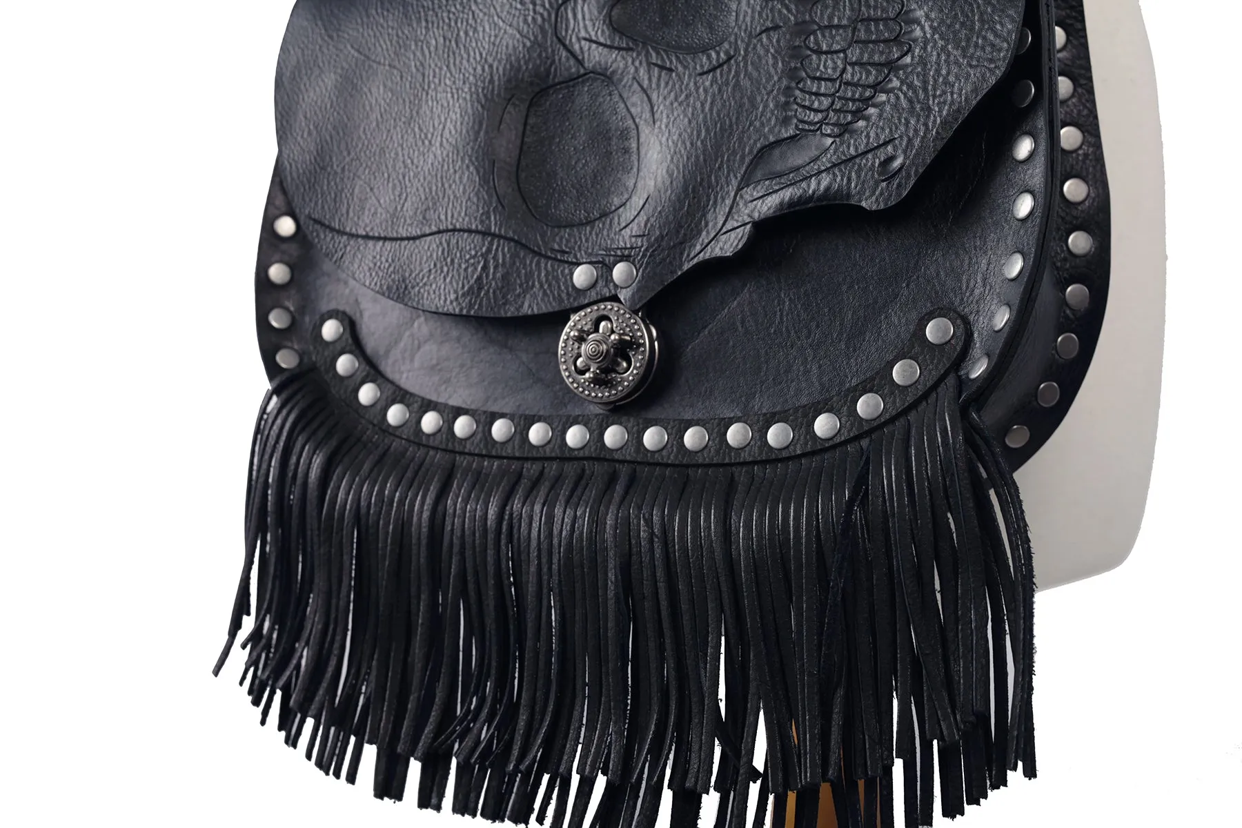 Skull cross body with fringe - Extra Large.