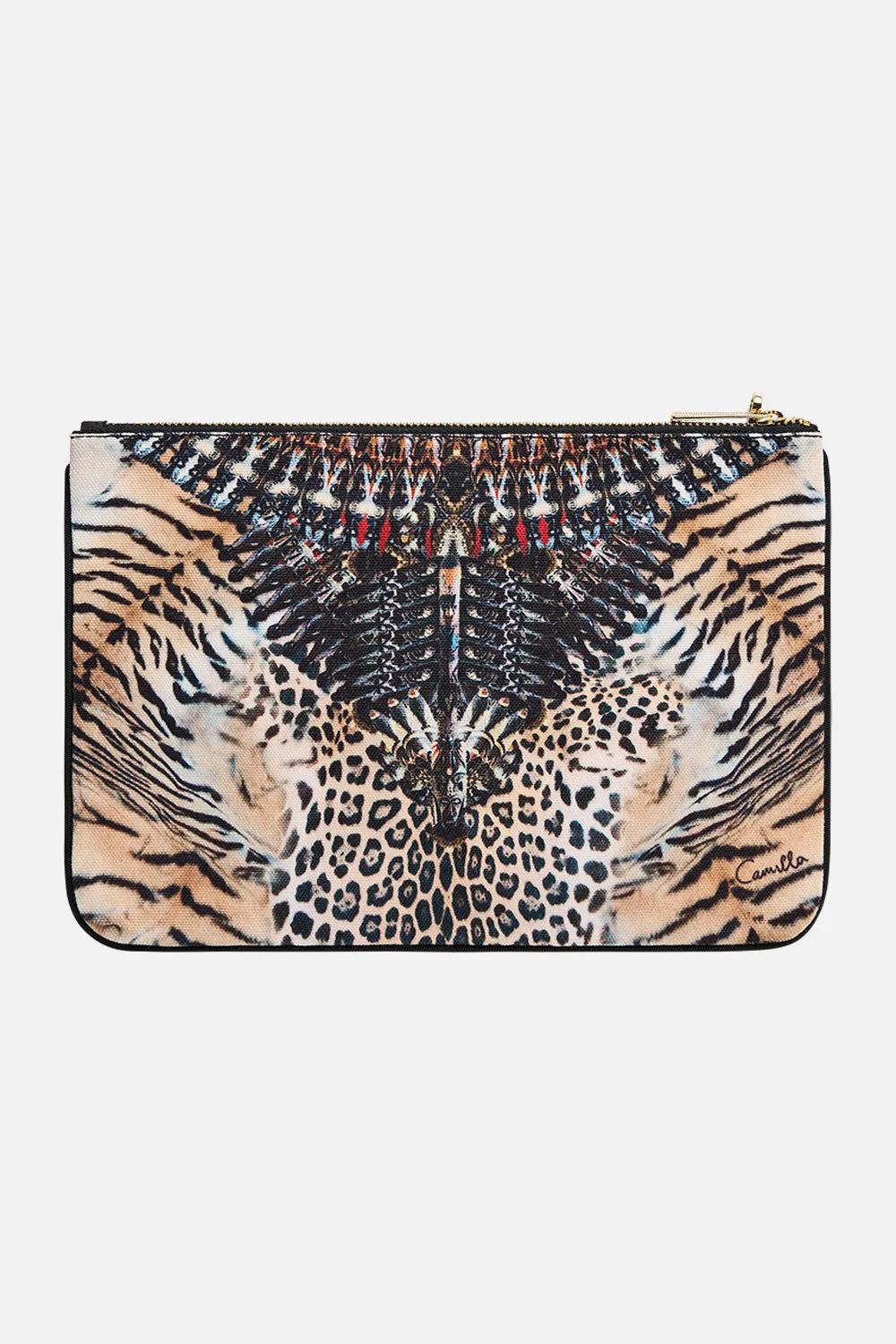 SMALL CANVAS CLUTCH JAGUAR