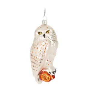 Snowy Owl Glass Ornament