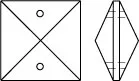 Square Crystal 18mm Clear Prism with Two Holes