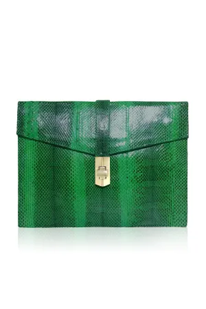 STARLET ENVELOPE CLUTCH BRIGHT GREEN BUCCATA LEATHER