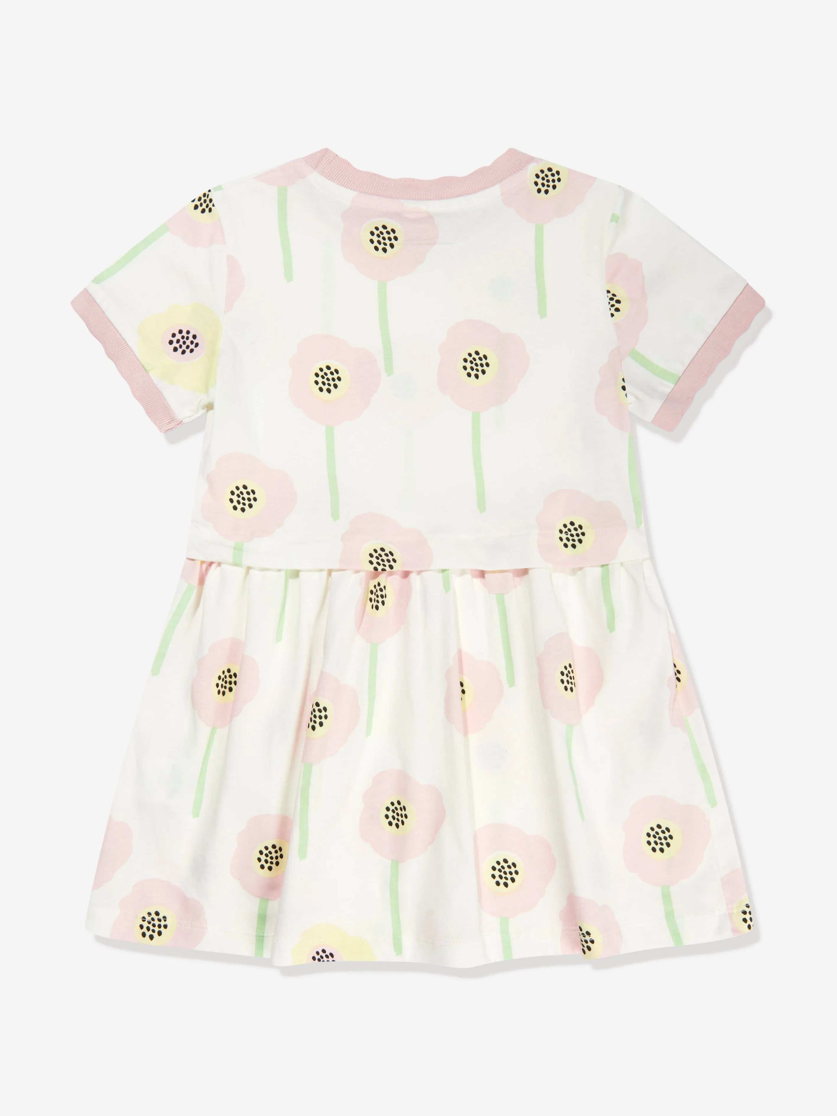 Stella McCartney Girls Flower Jersey Dress in Ivory