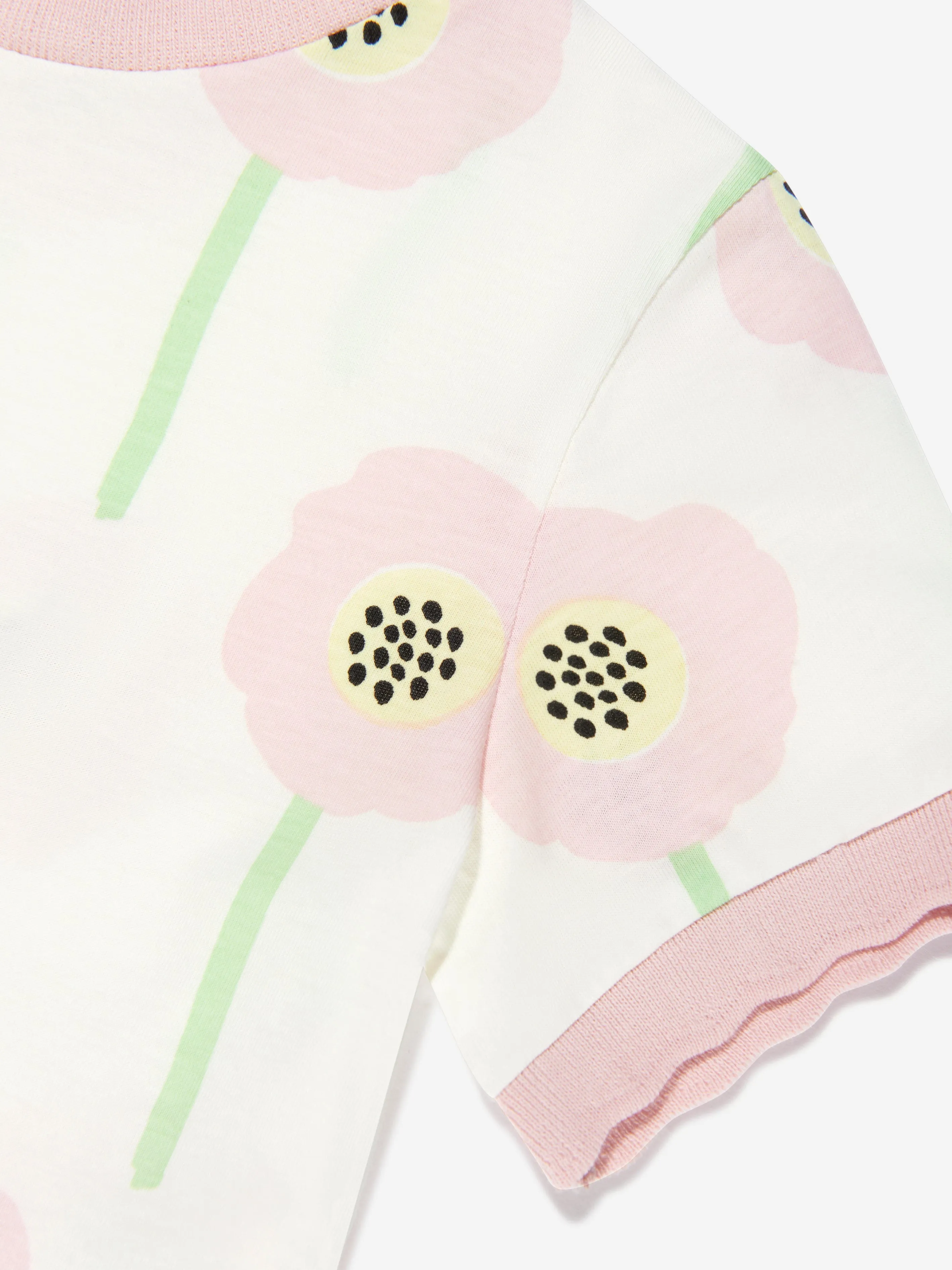 Stella McCartney Girls Flower Jersey Dress in Ivory