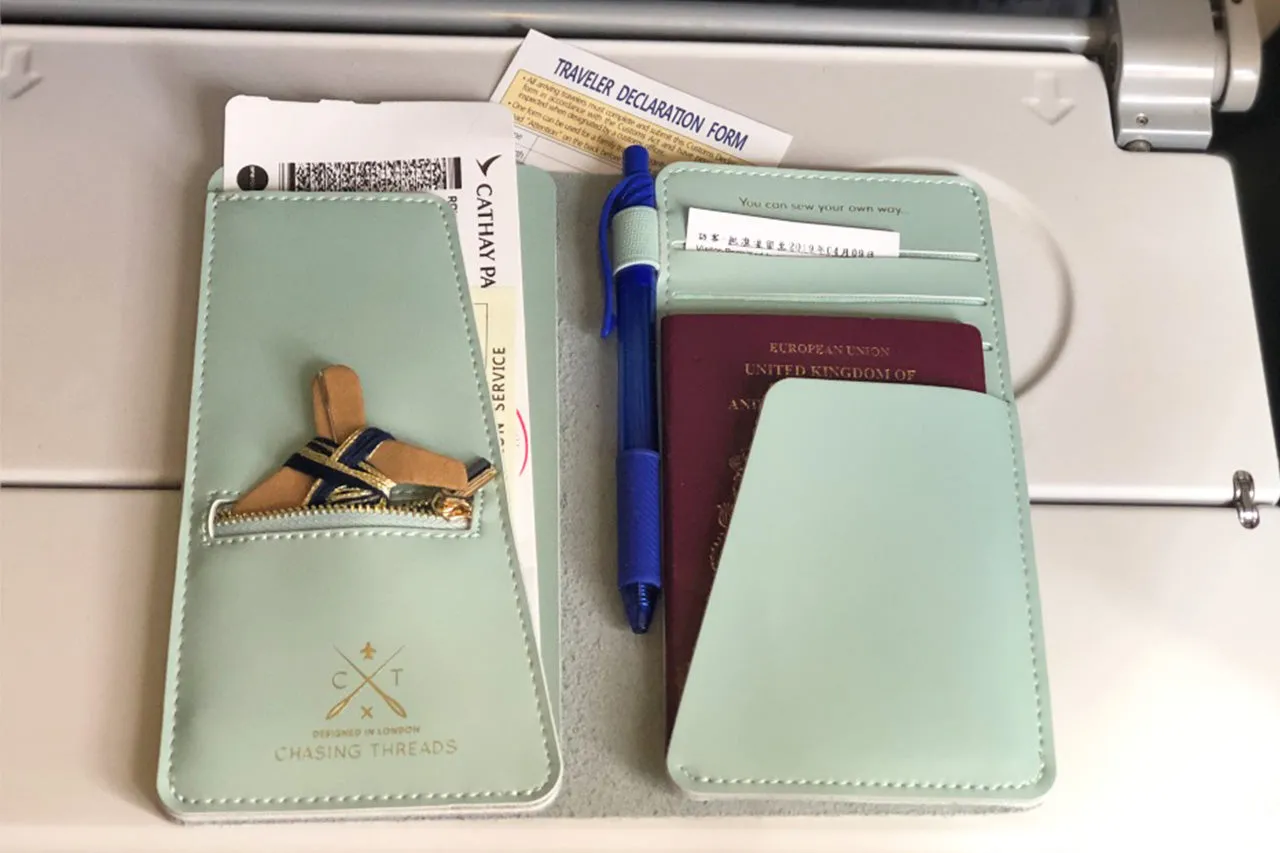 Stitch Travel Wallet - Mint