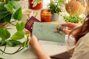 Stitch Travel Wallet - Mint
