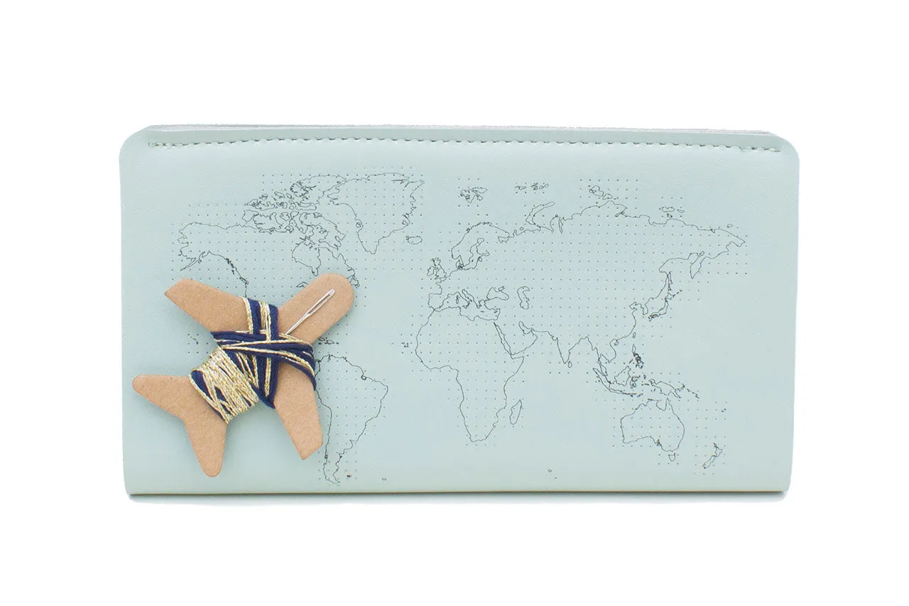 Stitch Travel Wallet - Mint