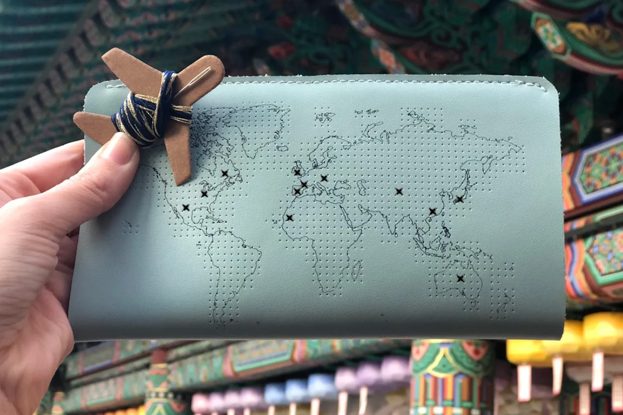 Stitch Travel Wallet - Mint