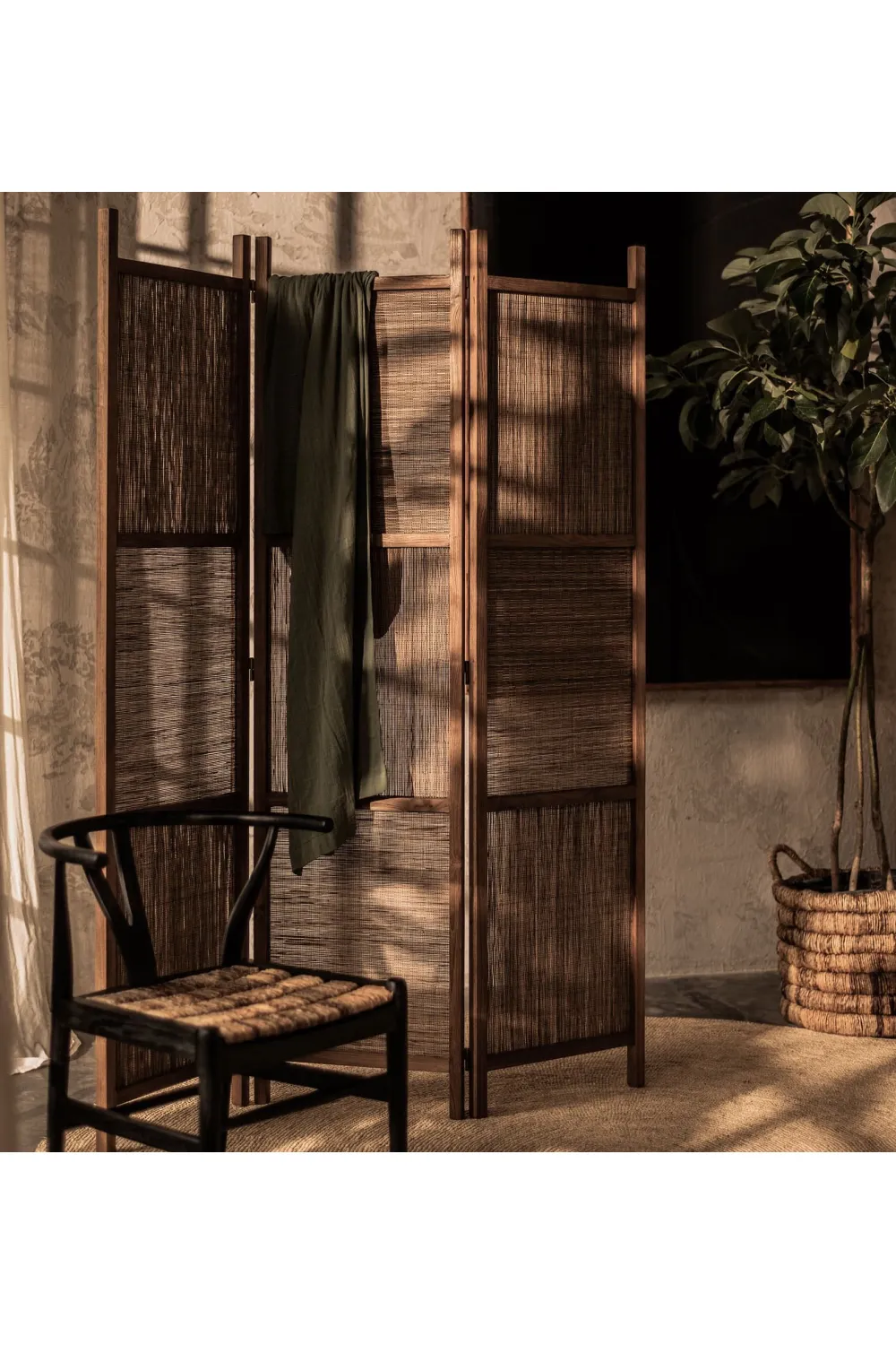 Teak Framed Coconut Leaf Divider | dBodhi Coco