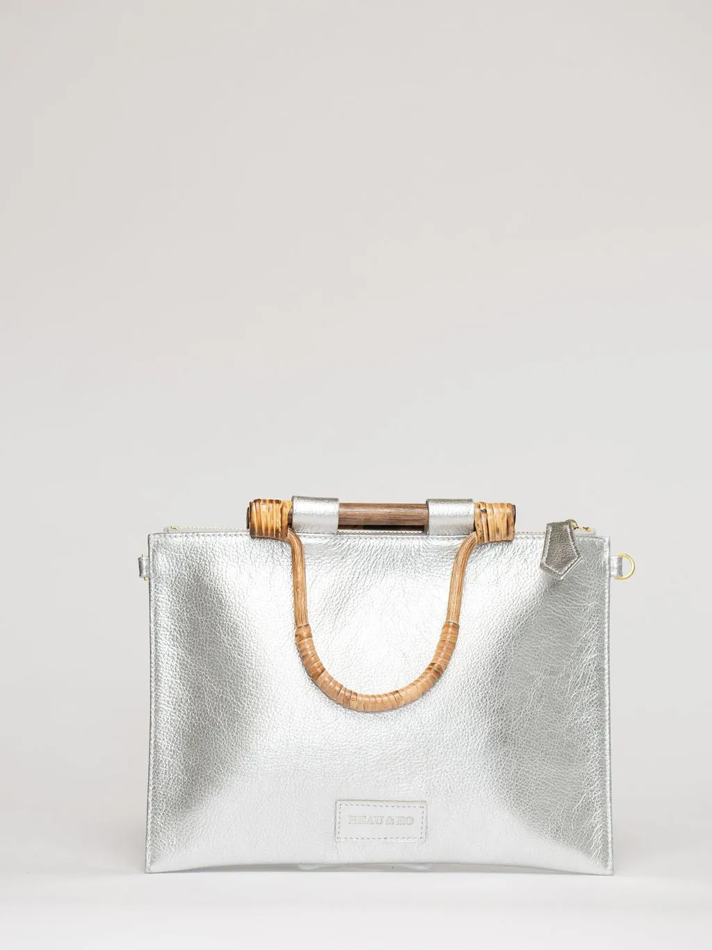 The Bamboo Clutch   Crossbody | Silver
