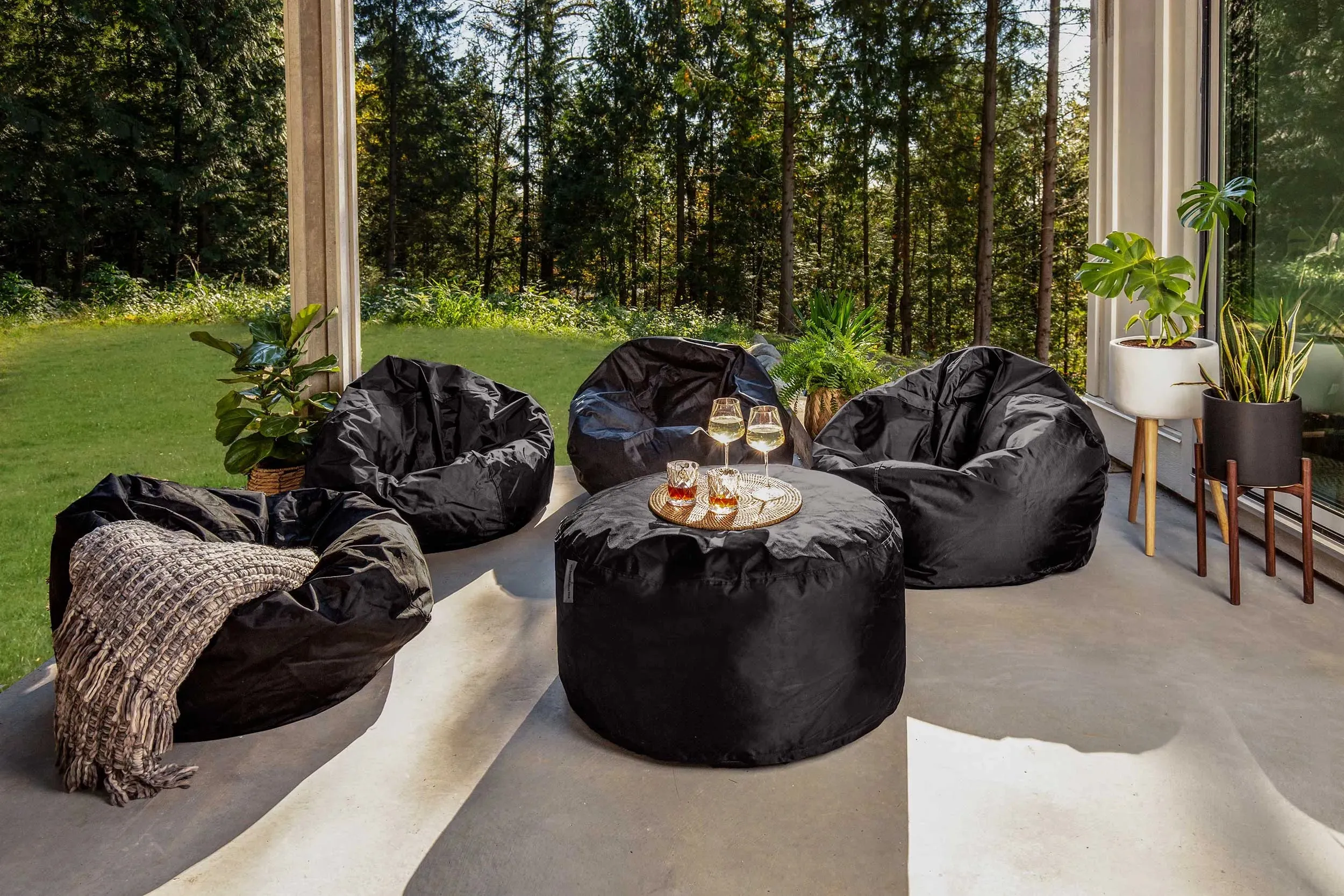 The Cali Set - Midnight Lounger Set - 3 Piece - Black