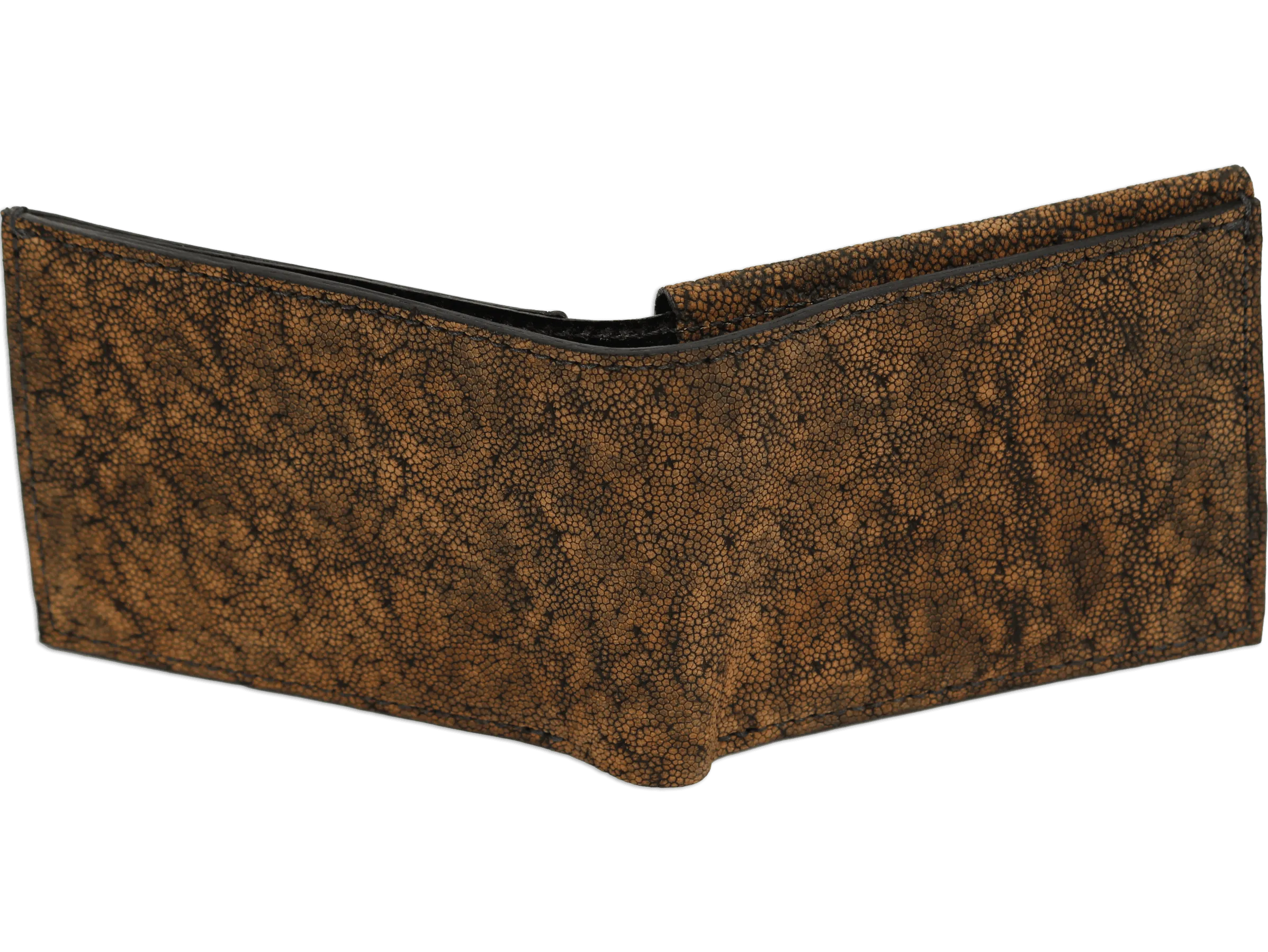 Tree Bark Elephant Luxury Designer Exotic Bifold Wallet With Flip Up ID Window