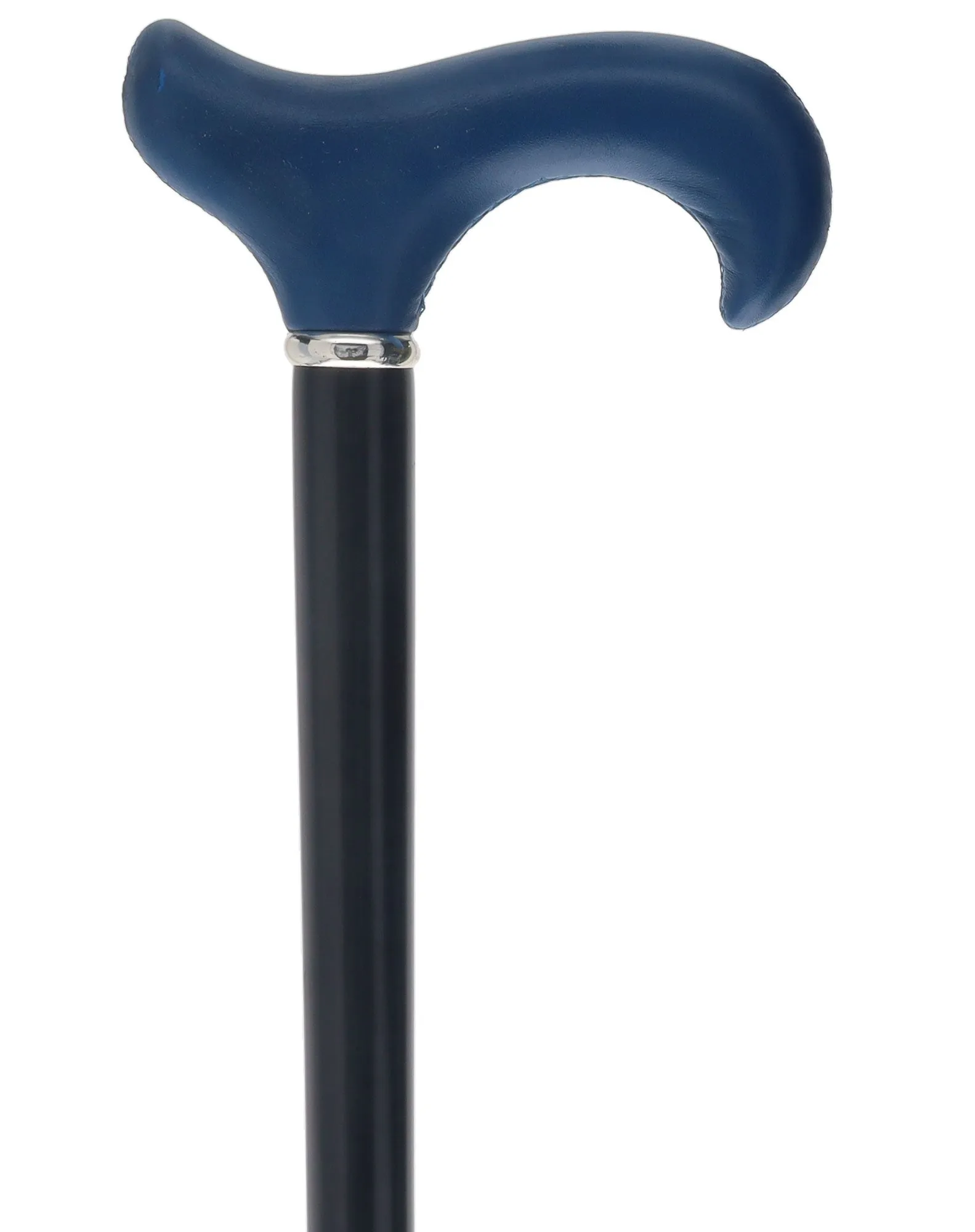 Unique single item listing: Blue leather derby handle w/ black shaft walking cane