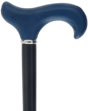 Unique single item listing: Blue leather derby handle w/ black shaft walking cane