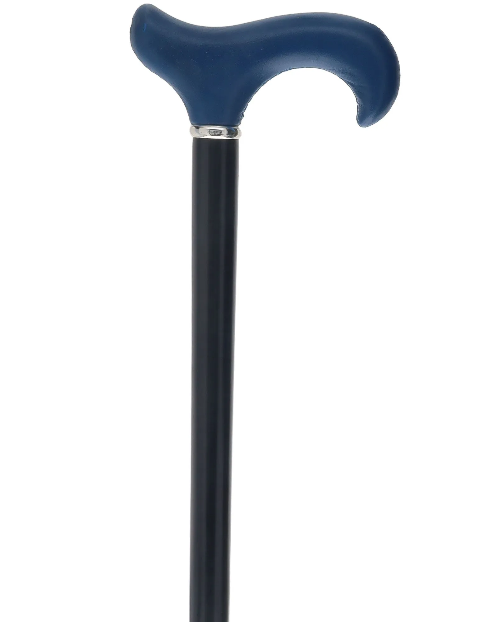 Unique single item listing: Blue leather derby handle w/ black shaft walking cane