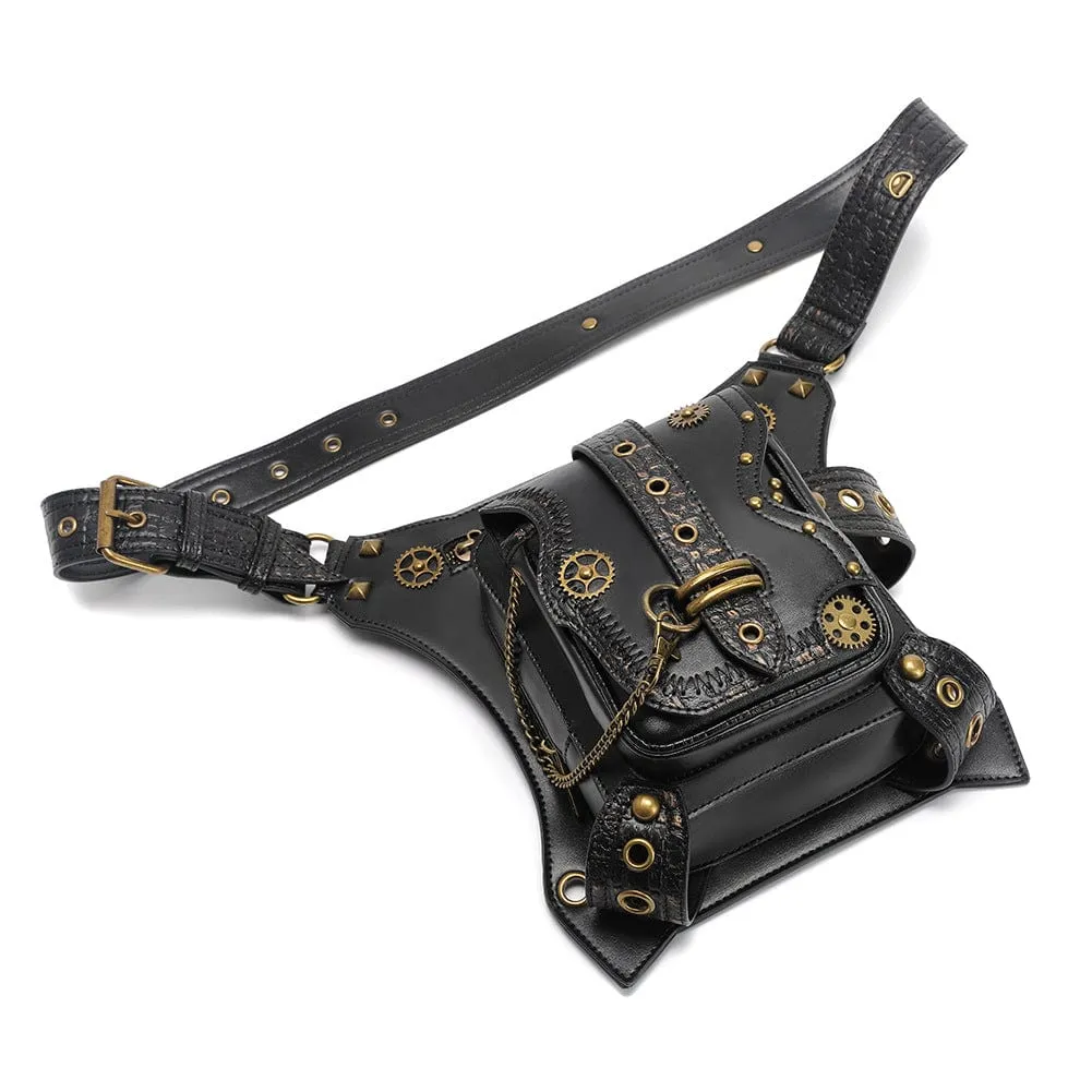 Unisex Steampunk Gears Nailed Waist Bag
