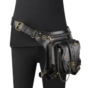 Unisex Steampunk Gears Nailed Waist Bag