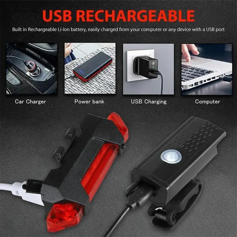 USB Rechargeable Bicycle Light Set: Illuminate Your Ride Safely and Stylishly