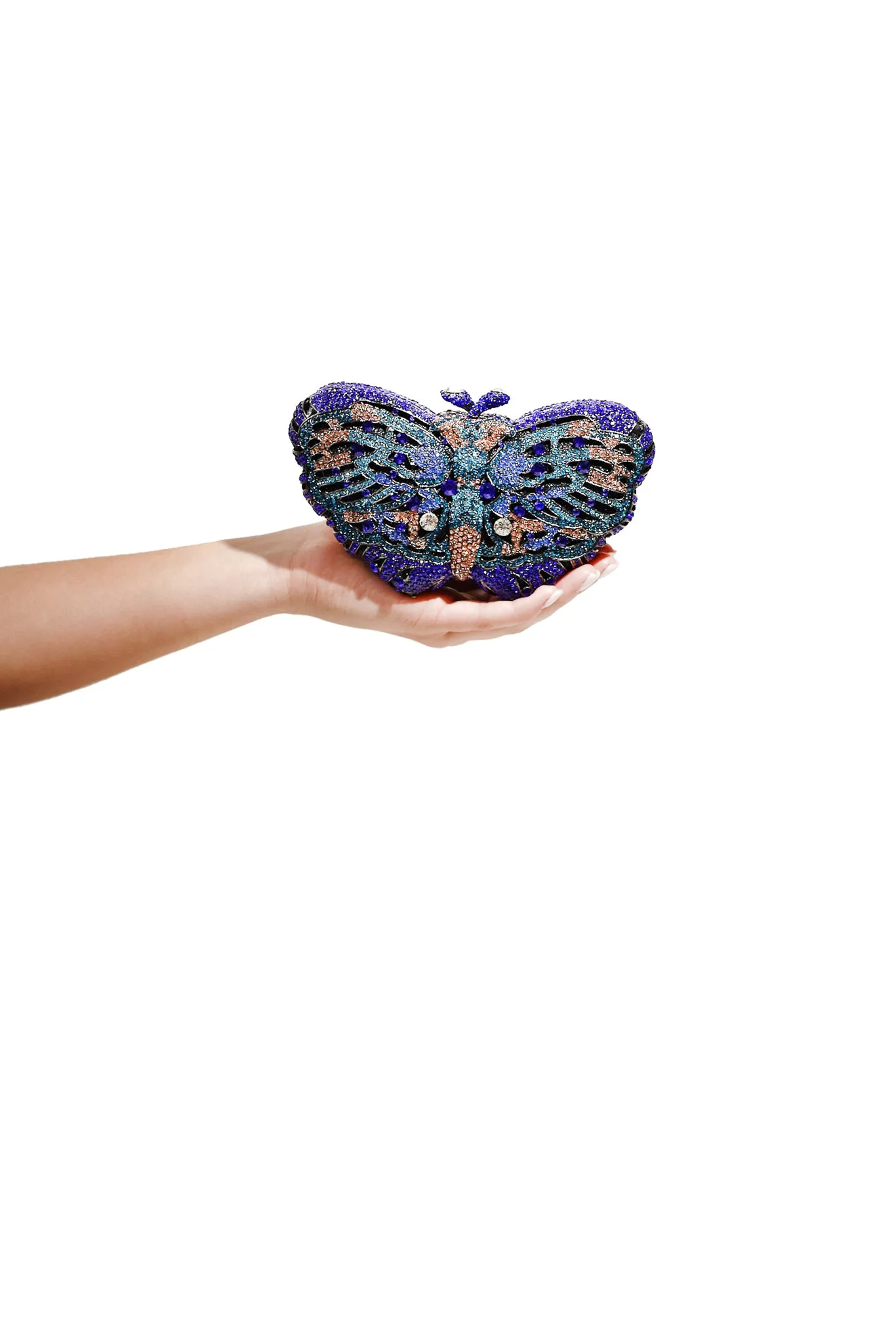 Vibrante Crystal Butterfly Clutch Bag