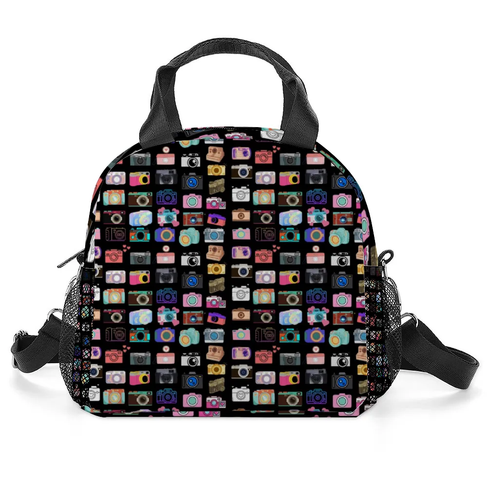 Vintage Cameras Lunch Bag with Handles & Shoulder Strap