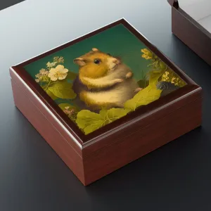 Vintage Hamster Wooden Keepsake Jewelry Box