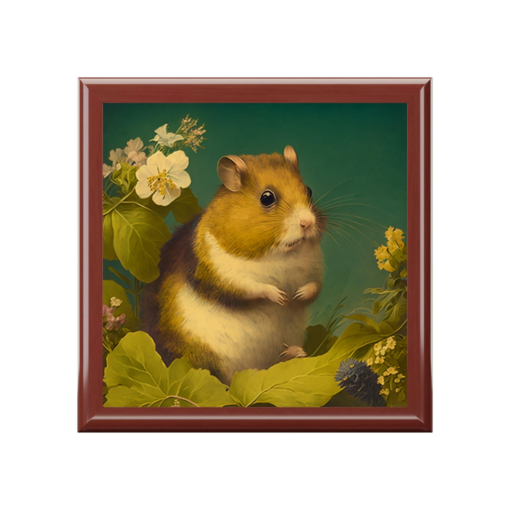 Vintage Hamster Wooden Keepsake Jewelry Box