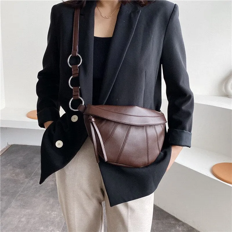 Vintage women Messenger Bag PU Leather Lady Chest pack Fashion Female Shoulder Crossbody bag 2021 niew Small Sling bag bolsa