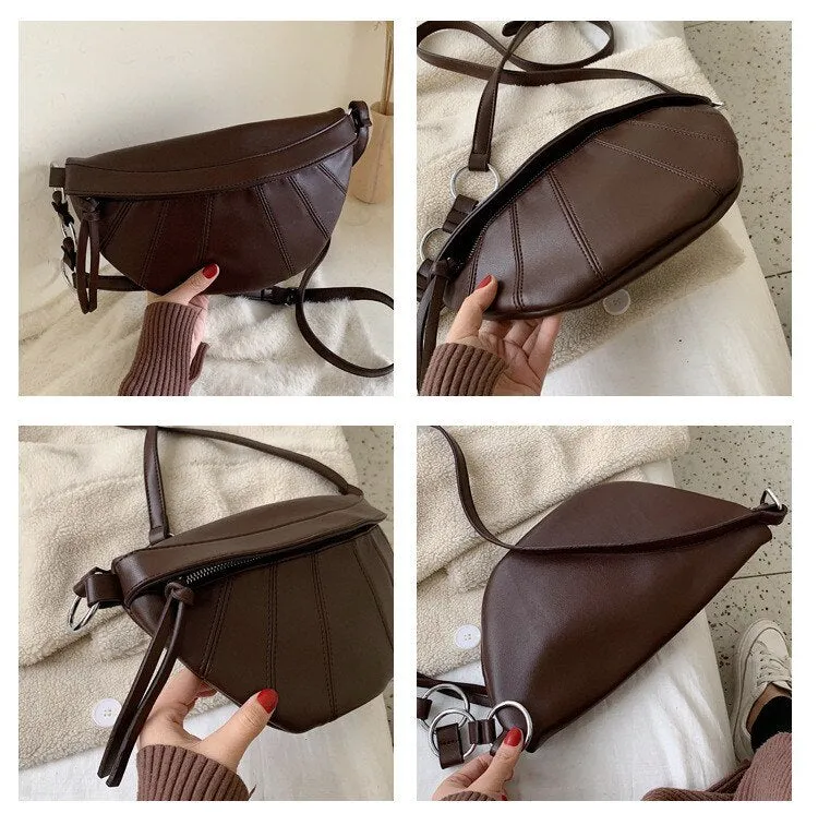 Vintage women Messenger Bag PU Leather Lady Chest pack Fashion Female Shoulder Crossbody bag 2021 niew Small Sling bag bolsa