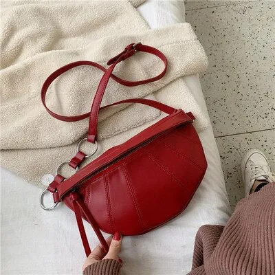 Vintage women Messenger Bag PU Leather Lady Chest pack Fashion Female Shoulder Crossbody bag 2021 niew Small Sling bag bolsa