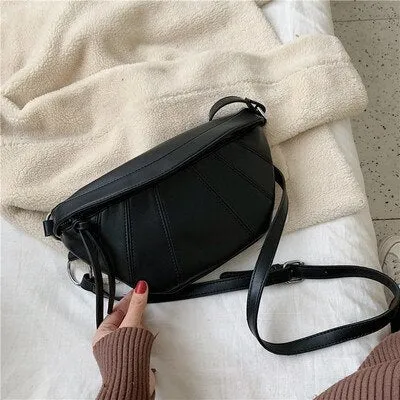 Vintage women Messenger Bag PU Leather Lady Chest pack Fashion Female Shoulder Crossbody bag 2021 niew Small Sling bag bolsa