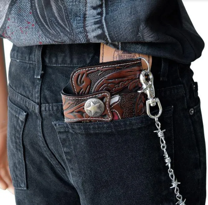 Wallet Barbed Wire Chain Stainless Steel 24"