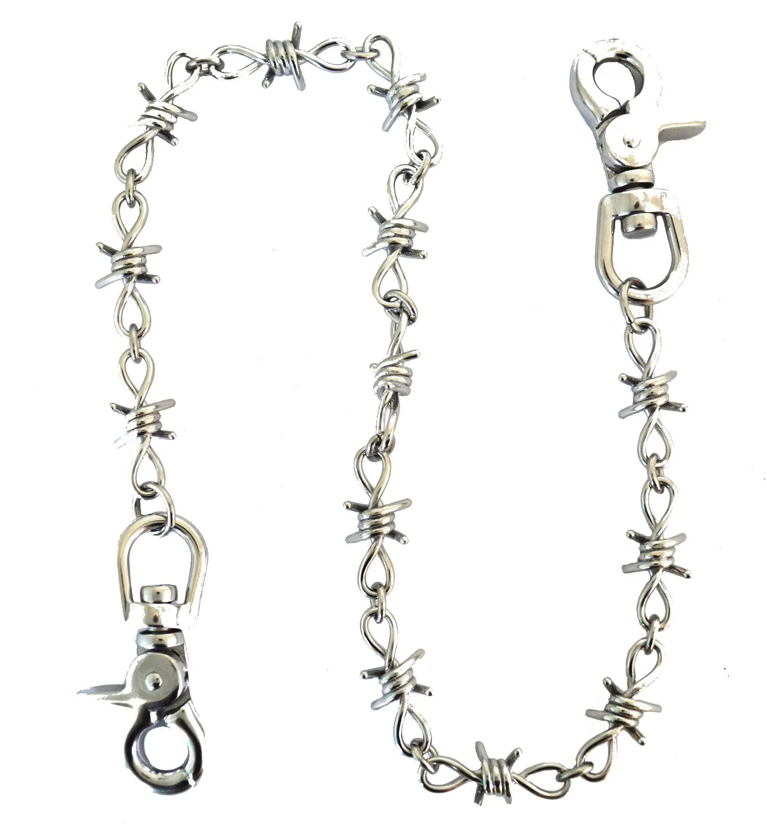 Wallet Barbed Wire Chain Stainless Steel 24"