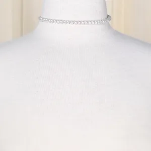 White Expandable Pearl Necklace