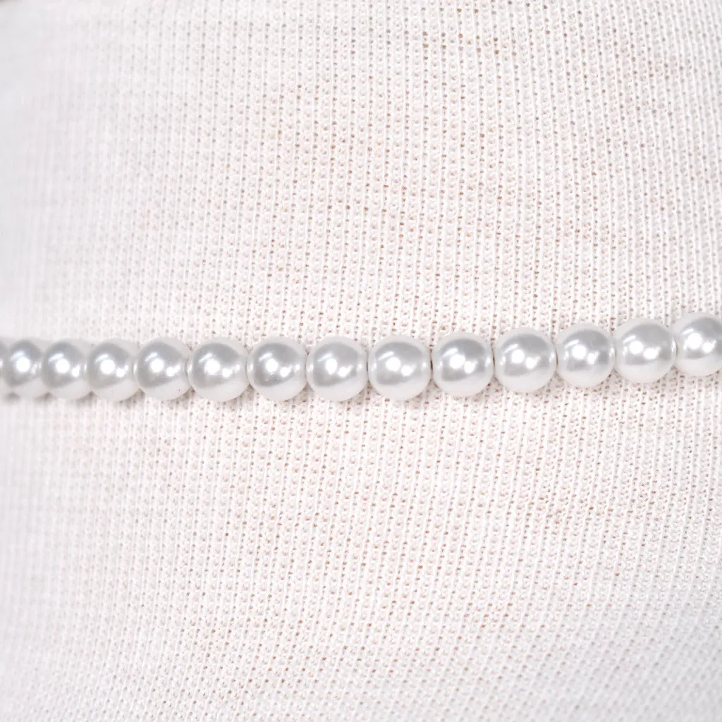 White Expandable Pearl Necklace